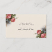 Victoriaans  Crimson Roses Elegant Visitekaartje (Achterkant)