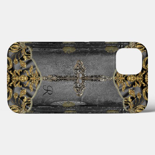 Victoriaans Cross Monogram Case-Mate iPhone Case (Achterkant (horizontaal))