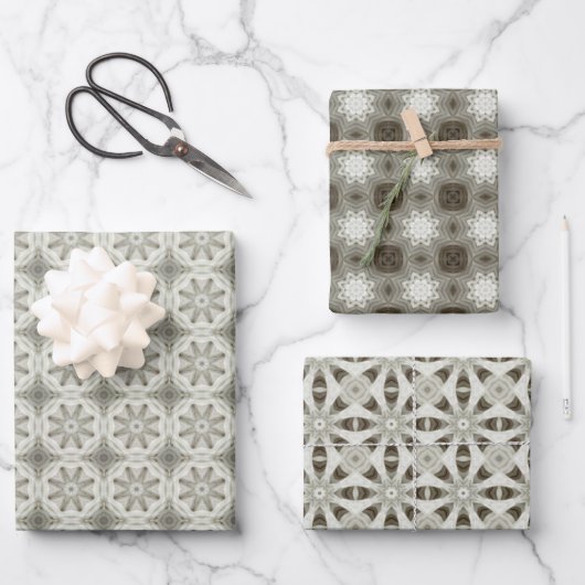 Victoriaans Crosshatch Christmas: Textielontwerp Inpakpapier Vel (Voorkant)