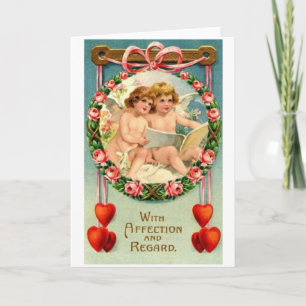 Victoriaans Cupid Affection Valentijnsdag Card Feestdagen Kaart