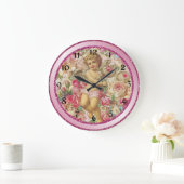 Victoriaans Cupid en Rozen Floral Grote Klok (Huis)