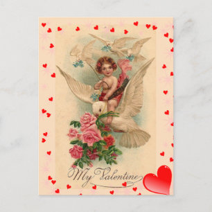 Victoriaans Cupid op de Valentijn van de hond Briefkaart