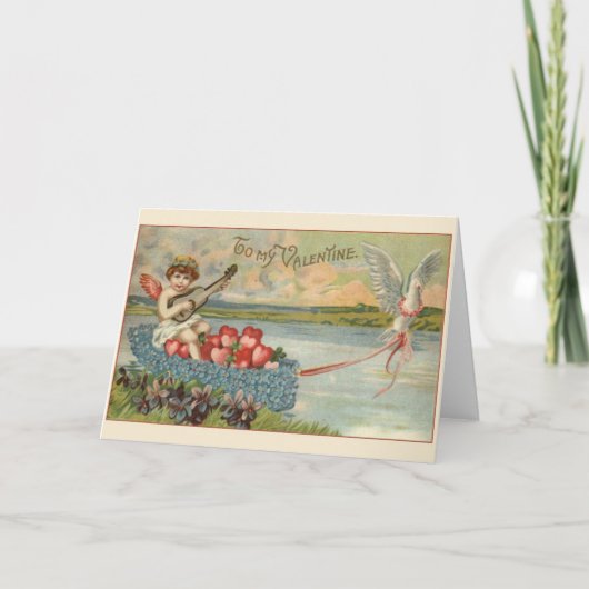 Victoriaans Cupid Valentijnsdag Wenskaart Feestdagen Kaart (Voorkant)