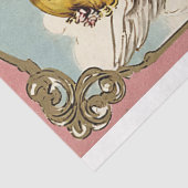 Victoriaans Cupido Angel Valentijnsdag Tissuepapier (Detail)