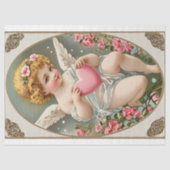  Victoriaans Cupido Angel Valentijnsdag Tissuepapier (Voorkant)