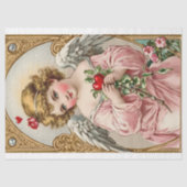  Victoriaans Cupido Angel Valentijnsdag Tissuepapier (Voorkant)