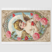 Victoriaans Cupido Angel Valentijnsdag Tissuepapier (Voorkant)