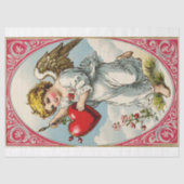  Victoriaans Cupido Angel Valentijnsdag Tissuepapier (Voorkant)