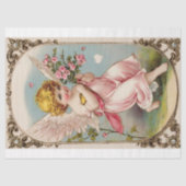  Victoriaans Cupido Angel Valentijnsdag Tissuepapier (Voorkant)