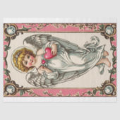 Victoriaans Cupido Angel Valentijnsdag Tissuepapier (Voorkant)