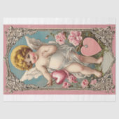 Victoriaans Cupido Angel Valentijnsdag Tissuepapier (Voorkant)