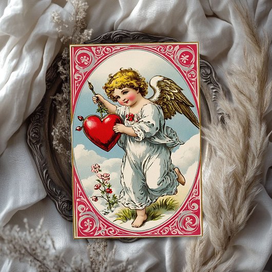  Victoriaans Cupido Angel Valentijnsdag Tissuepapier