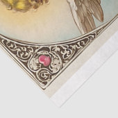 Victoriaans Cupido Angel Valentijnsdag Tissuepapier (Detail)