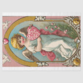 Victoriaans Cupido Angel Valentijnsdag Tissuepapier (Voorkant)