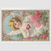  Victoriaans Cupido Angel Valentijnsdag Tissuepapier (Voorkant)