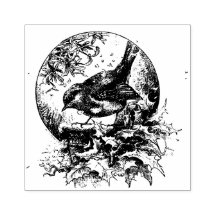 Victoriaans Cute Bird met Holly - Vintage Kerstmis