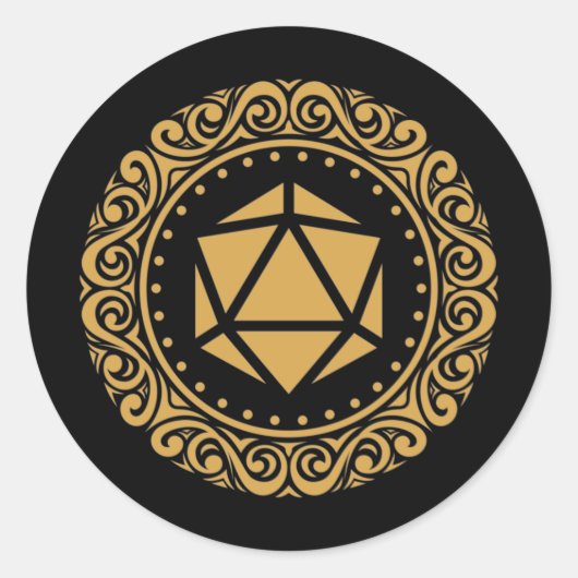 Victoriaans D20-desktop tablet RPG Ronde Sticker (Voorkant)