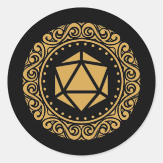 Victoriaans D20-desktop tablet RPG Ronde Sticker
