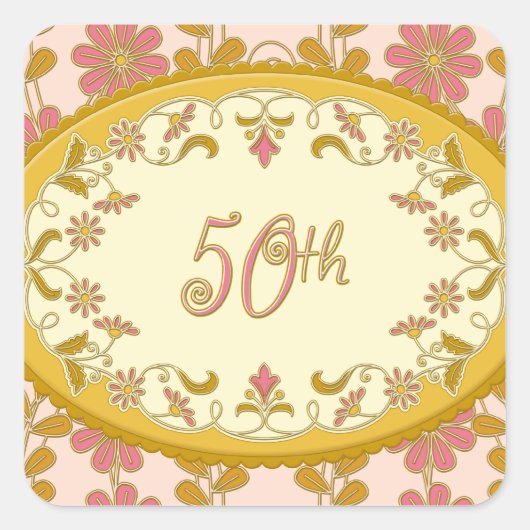  Victoriaans Daisy 50e Jubileum Stickers (Voorkant)