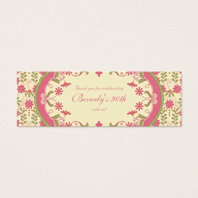  Victoriaans Daisy Bloemen Favor Labels Mini Visitekaartjes (Voorkant)