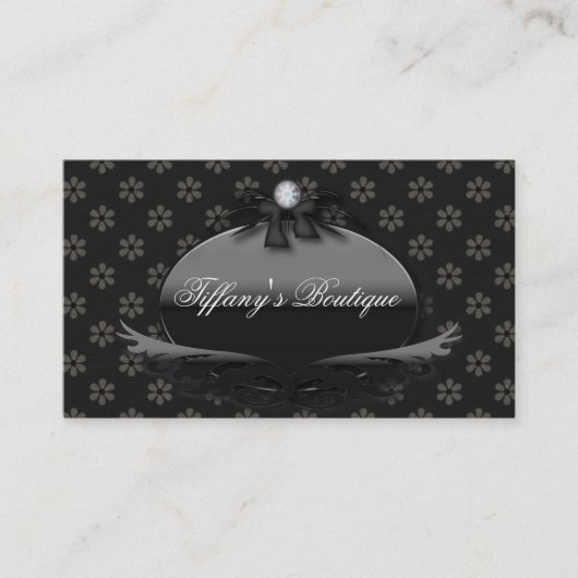 Victoriaans Daisy Damask Mode Visitekaartjes (Voorkant)