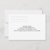 Victoriaans Damask (Black & Fuschia) RSVP-kaarten RSVP Kaartje (Achterkant)