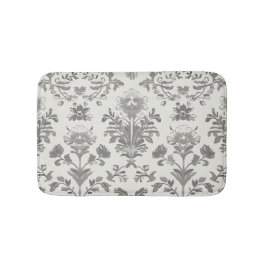 Victoriaans Damask Bloemen Witte Vintage Badmat