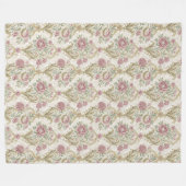  Victoriaans Damask Delicate Swirling Bloemen Fleece Deken (Voorkant (Horizontaal))
