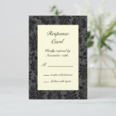 Victoriaans Damask RSVP (ivoor) (Staand voorkant)