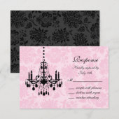 Victoriaans Damask RSVP Kaartje (Voorkant / Achterkant)