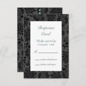 Victoriaans Damask RSVP (turquoise) (Voorkant / Achterkant)