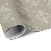 Victoriaans Damask twee toonmocha Victoriaans geïn Cadeaupapier (Rol Hoek)