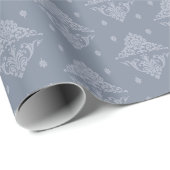 Victoriaans Damask tweekleurig blauw Victoriaans g Cadeaupapier (Rol Hoek)