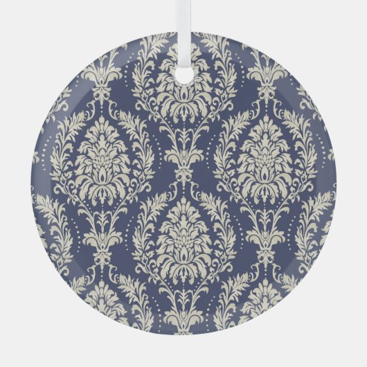 Victoriaans Damast Wallpaper  Pattern Glas Ornament (Voorkant)