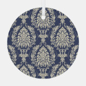 Victoriaans Damast Wallpaper  Pattern Glas Ornament (Achterkant)