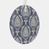 Victoriaans Damast Wallpaper  Pattern Glas Ornament (Voorkant Rechts)