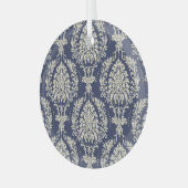 Victoriaans Damast Wallpaper  Pattern Glas Ornament (Voorkant links)