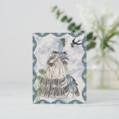 Victoriaans dame Blue Briefkaart (Staand voorkant)