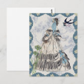 Victoriaans dame Blue Briefkaart (Voorkant / Achterkant)