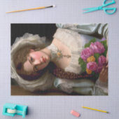  Victoriaans dame Bouquet van Rozen Tissuepapier (Craft)