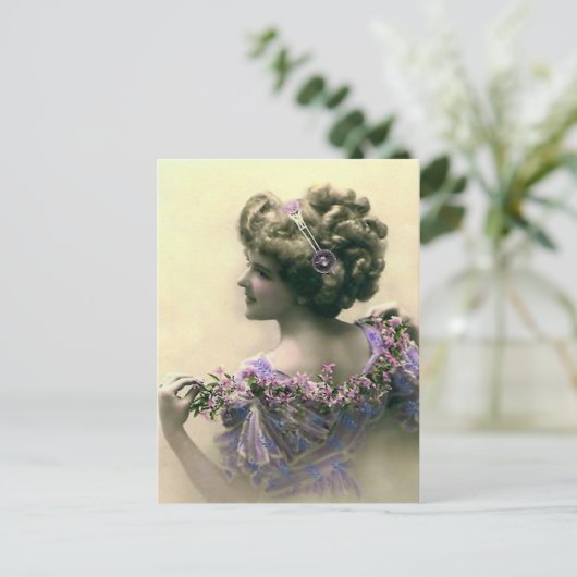 Victoriaans dame briefkaart (Staand voorkant)