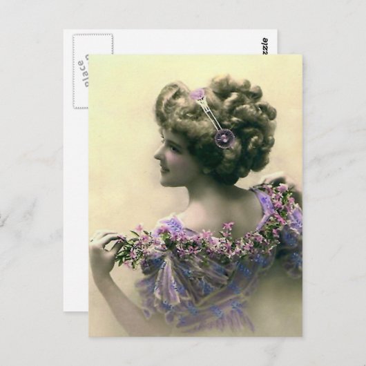 Victoriaans dame briefkaart (Voorkant / Achterkant)