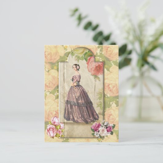 Victoriaans dame briefkaart (Staand voorkant)