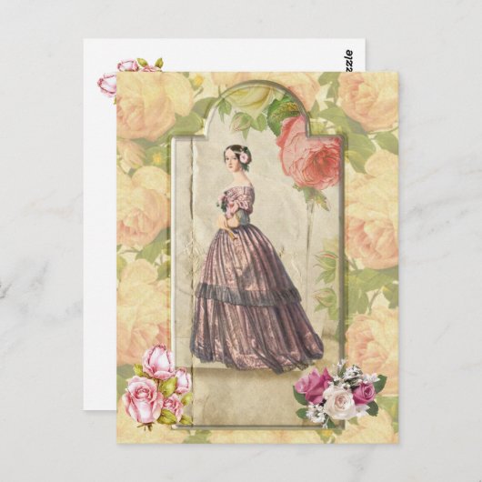 Victoriaans dame briefkaart (Voorkant / Achterkant)