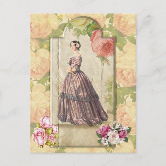 Victoriaans dame briefkaart (Voorkant)