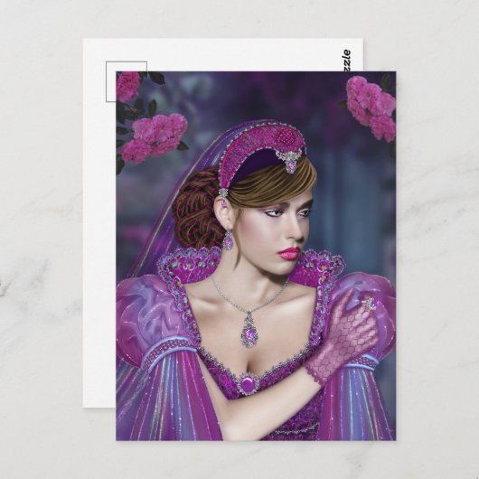 Victoriaans dame briefkaart (Voorkant / Achterkant)