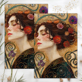 VICTORIAANS  DAME DECOUPAGE TISSUEPAPIER