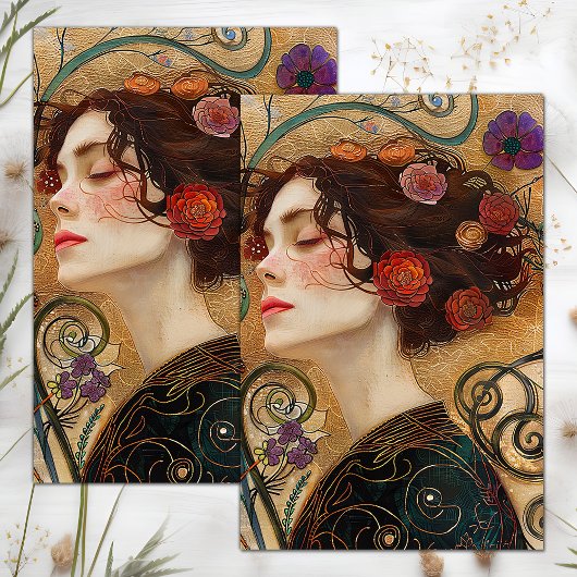 VICTORIAANS DAME DECOUPAGE TISSUEPAPIER