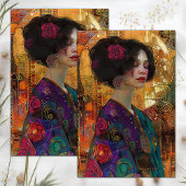 VICTORIAANS DAME DECOUPAGE TISSUEPAPIER