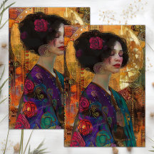 VICTORIAANS DAME DECOUPAGE TISSUEPAPIER